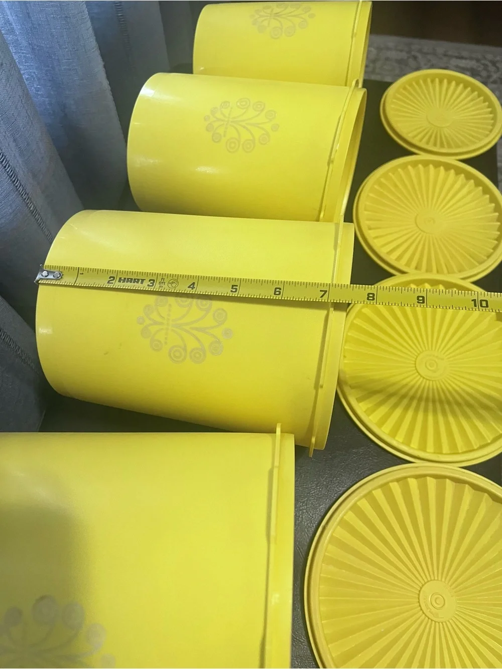 Vintage Tupperware Daffodil Yellow Servalier Canister 5-Piece Nesting Set w/Lids